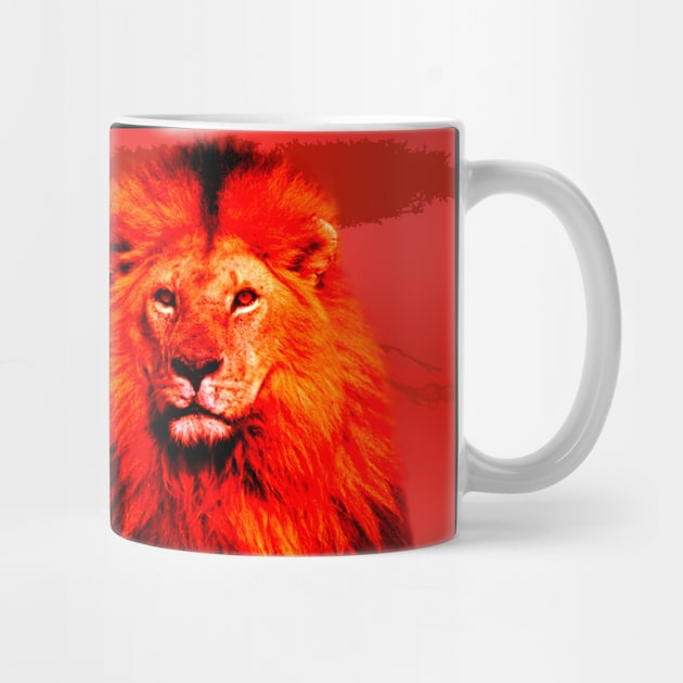 Africa Lions Sunrise Desert Red Gift T-Shirt by gdimido